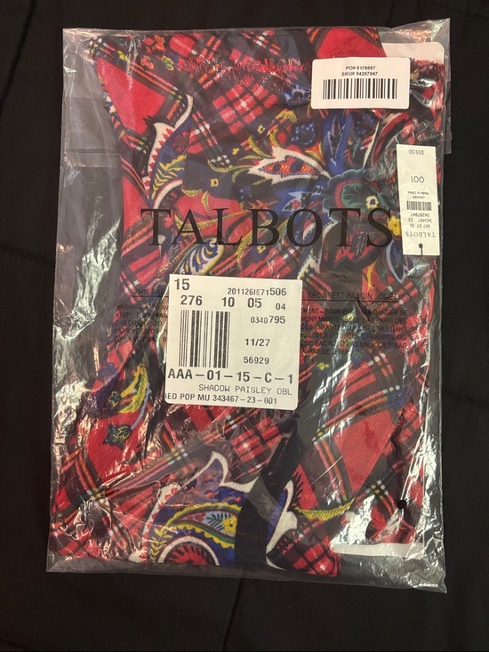 Talbots Accessories - Talbots Women's Red Plaid Paisley Scarf
